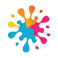 Frozen Paint Splash With Rounded Color Droplets vector