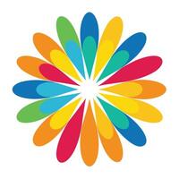 Rounded Artistic Shapes in a Stylized Color Burst vector