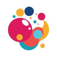 Playful Bubbly Abstract Design in Colorful Style vector