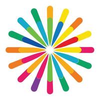 Radiating Abstract Shapes With Rounded Color Forms vector