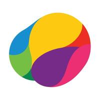 Asymmetrical Color Design With Rounded Abstract Forms vector