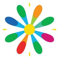 Central Point Exploding With Vivid Rounded Colors vector