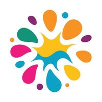 Rounded Geometry in Abstract Splash Design vector
