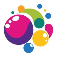 Abstract Burst of Rounded Colorful Bubbles vector