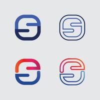 S logo design and S icon set stock image graphic icon identity vector