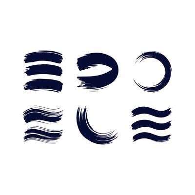 color set of brush elements