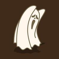 A ghost with a white face and a brown background vector