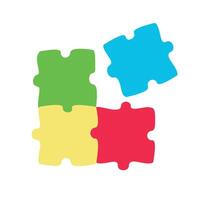 Abstract multicolored puzzle pieces interlocked together. vector