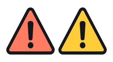 Alert Symbols Featuring Bold Exclamation Points in Triangle ShapesCaution vector