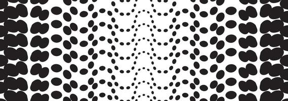 Dotted pattern texture, circle polkadot background. Wavy ripple white texture. Artistic wavy black abstract seamless pattern vector