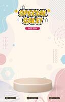 special sale with 3d podium for product sale with abstract background vector