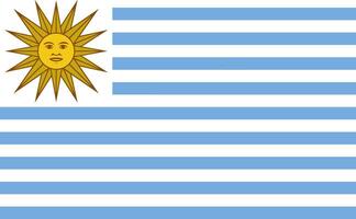 The flag of uruguay with a sun on it vector