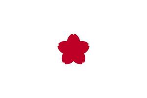 A red flower is shown on a white background vector