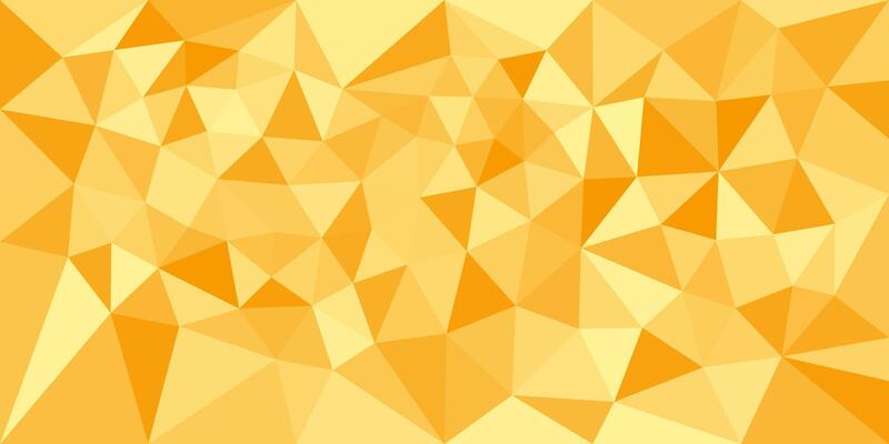Abstract low poly background in warm yellow and orange tones, featuring geometric triangular shapes in a modern, vibrant design.