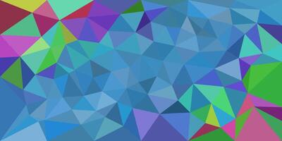 Colorful low-poly abstract background with a mix of blue, green, purple, and red triangles. Geometric and vibrant, perfect for modern digital design or creative visuals. vector