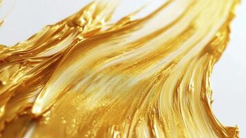 Dynamic interplay of energetic and white paint, forming swirling patterns and gold splashes against a textured backdrop photo