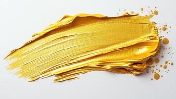 Gold paint smearing with textured surface, creating elegant artistic backdrop across metallic shimmer photo