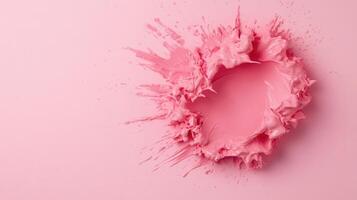 Pink and splashing on a delicate flower, scene a vibrant paint artistic creating with a monochromatic pink background photo