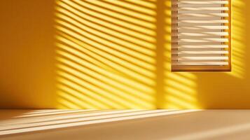 shadows sunlight filtering through sheer curtain, casting gentle serene on beige wall, embodying minimalist Soft interior design photo