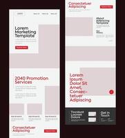 Minimal Colorful Website Wireframe Template for Landing Page Design Layout vector