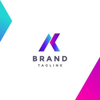 minimalista vistoso inicial un y k letra logo diseño. combinación de letras un y k flecha señalando interior logo diseño. vector