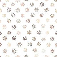 Earth colored paw prints fabric design seamless pattern vector