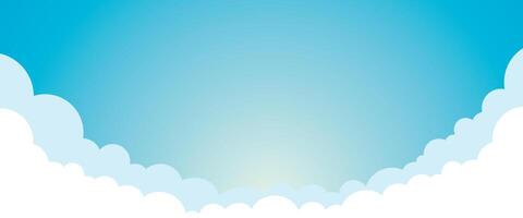 Beautiful and simple blue sky color clouds landscape background design vector