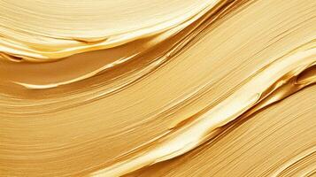 Liquid golden paint forming an backdrop swirl pattern, creating a luxurious and artistic elegant photo