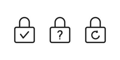 Forget password icon. Reset password icon. Login icon. Account protection, security key, and wrong password icon set vector