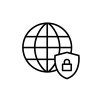 Internet security icon. Global security and international protection icon. World network security icon vector