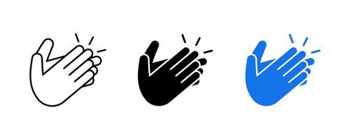 Set of hands clapping icon. Applause icon . Two hands clap icon . Clapping hands icon vector