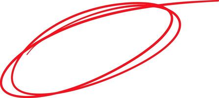 Hand Drawn Red Circle Scribble Set, Sketchy Round Highlight Marker Elements Isolated on White Background vector
