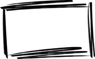 Hand Drawn Ink Frame. Rough Sketch Rectangle Borders. Doodle Handdrawn Highlight Rectangles vector