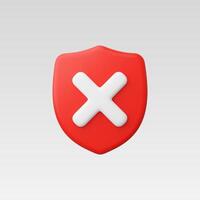 A red shield icon with a white cross, symbolizing rejection and protection. vector