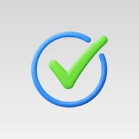 A modern checkmark icon in blue and green on a light background. vector