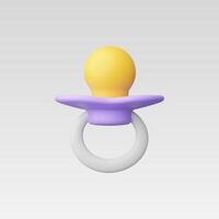 A colorful baby pacifier in playful pastel colors on a soft background. vector