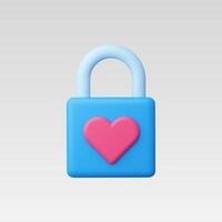 A colorful padlock with a heart symbol, representing love and security. vector