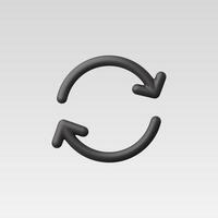 Minimalist black circular arrows symbolizing refresh and update. vector