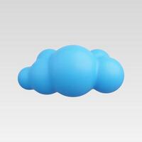 A whimsical blue cloud shape with a smooth, playful design. vector