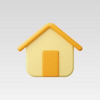 A minimalist yellow house icon with a soft, modern design. vector