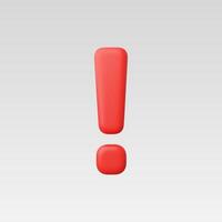 A bold red exclamation mark on a minimal background. vector