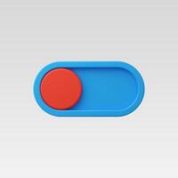 A colorful toggle switch showcasing a red button on a blue background. vector