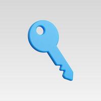 A minimalist blue key against a simple background. vector