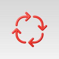 Circular red arrows symbolizing motion and recycling concepts. vector