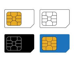 Realistic sim card chip graphic digital communication signal operator symbol connectivity vector