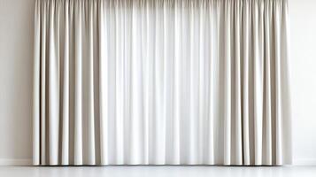 Sunlight through and elegant, white flowing curtains background, creating a serene filters minimalist atmosphere photo