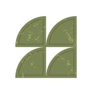 Brutalist abstract shape with grunge texture. A minimal geometric icon created in a square form. This modern element highlights brutalism aesthetics, suitable for graphic projects and contemporary vector