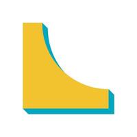 Bold abstract shape creates a striking visual element. Contemporary icon showcases a minimal curve. Modern aesthetic with shadow, perfect for graphic design and branding. vector