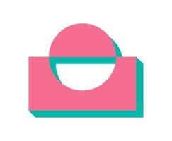 Bold brutalist geometric shape. Abstract figure with minimal form and shadow. Modern icon with geometric elements, y2k aesthetic, ideal for contemporary graphic applications. vector
