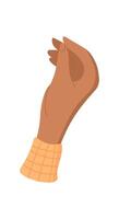 Hand holding gesture icon. Human character symbolizes the act of giving and receiving. Flat style graphic, suitable for various contexts like charity, donation, and emotional expression. vector